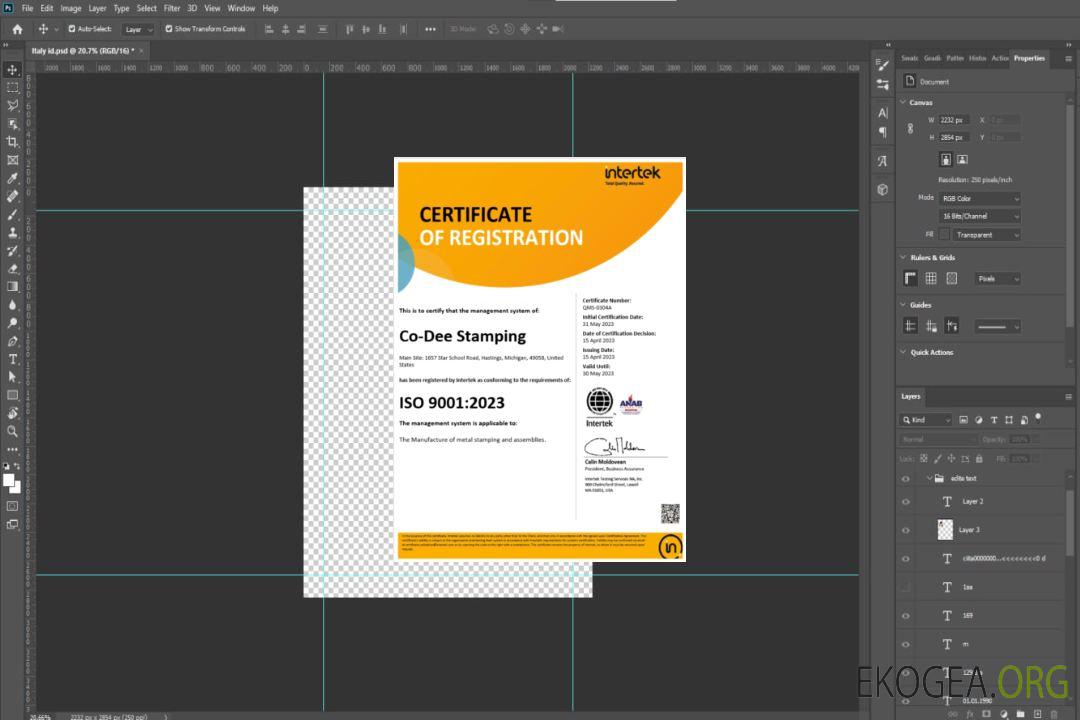 Modèle Word et PDF de certificat d'enregistrement USA Intertek template Modèle Word et PDF de certificat d'enregistrement USA Intertek template